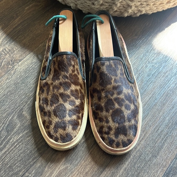 Saint Laurent Venice Leopard-Print Slip On Sneakers - Picture 2 of 12